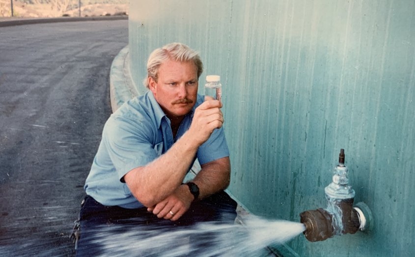 Ed Pedrazzi working on water quality in 2001. Photo: Courtesy Ed Pedrazzi