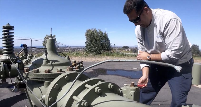 Richie Arballo credits his own Marine Corps training for his successful transitionn to a civilian water industry career. Photo: Vallecitos Water District