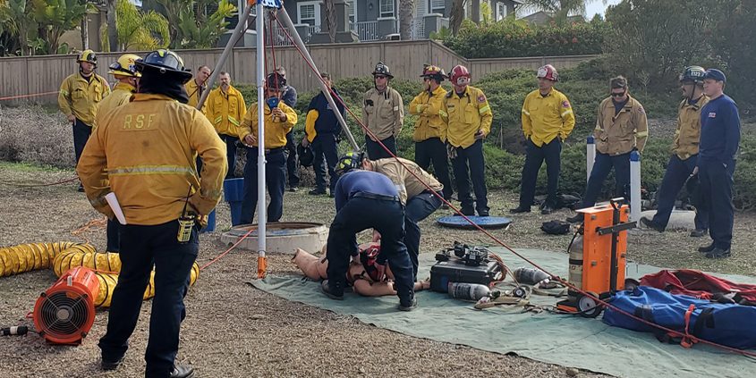North County firefighters-confined space-Olivenhain Municipal Water District