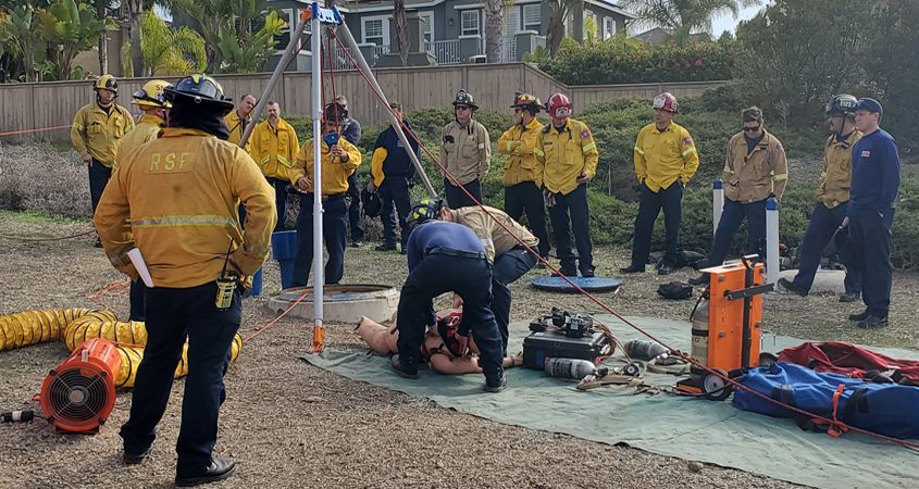 North County firefighters-confined space-Olivenhain Municipal Water District