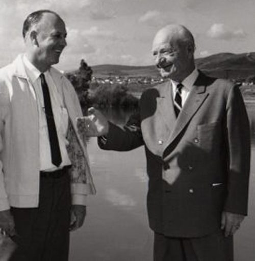 Landowners Ralph W. Chapman and Fred J. Hansen led efforts along with Ray Coyle, vice chairman of the San Diego County Water Authority and publisher of the Chula Vista Star News, in search of a solution for the South Bay’s declining quality and quantity of well water. Photo: Otay Water District 65 years of service