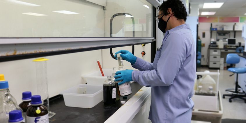 Wastewater test samples are processed by City of San Diego lab professionals. Photo: City of San Diego