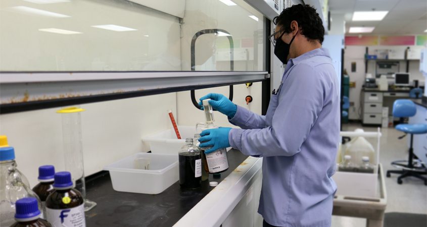 Wastewater test samples are processed by City of San Diego lab professionals. Photo: City of San Diego