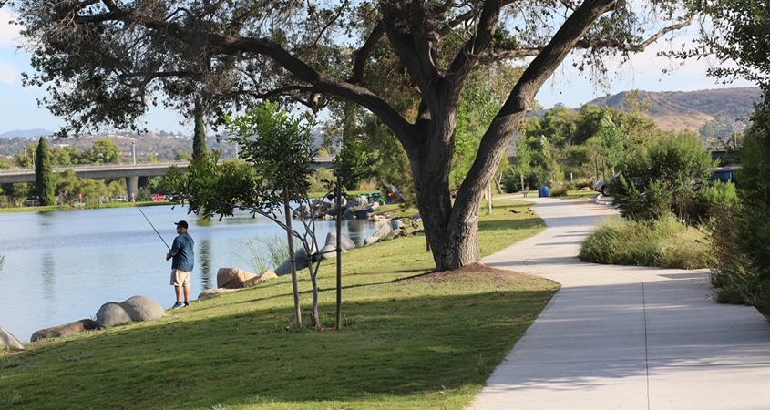 Fishing remains among the favorite activities. Santee Lakes was recenty stocked with rainbow trout for the winter season. Photo: Padre Dam Municipal Water District