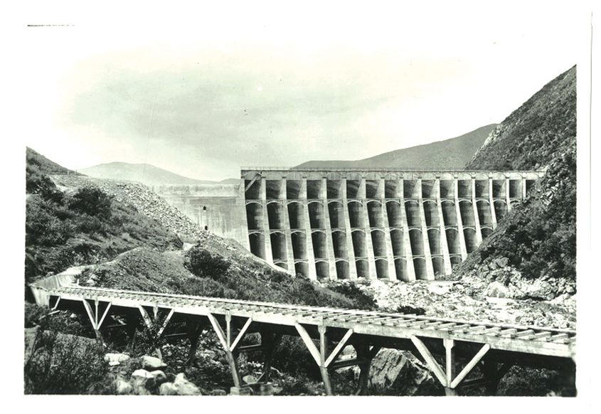 The Hodges Dam, shown here in 1929, was built in 1918. Photo: UCSD 