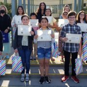 City of Escondido Student Poster Contest winners posing at City Hall. 1st row (L to R): Chance Hsieh, Ella Olson, Camila Aguilar, Noam Brumfield, Sonja Bolen. 2nd row (L to R): Joshua Carpia, Katalina Palacio, Andres Olivas Maldonado, Jeinelle Love G. Millamena, Natalia Guevara, Addison Frew, Alex Bredel. Photo: City of Escondido