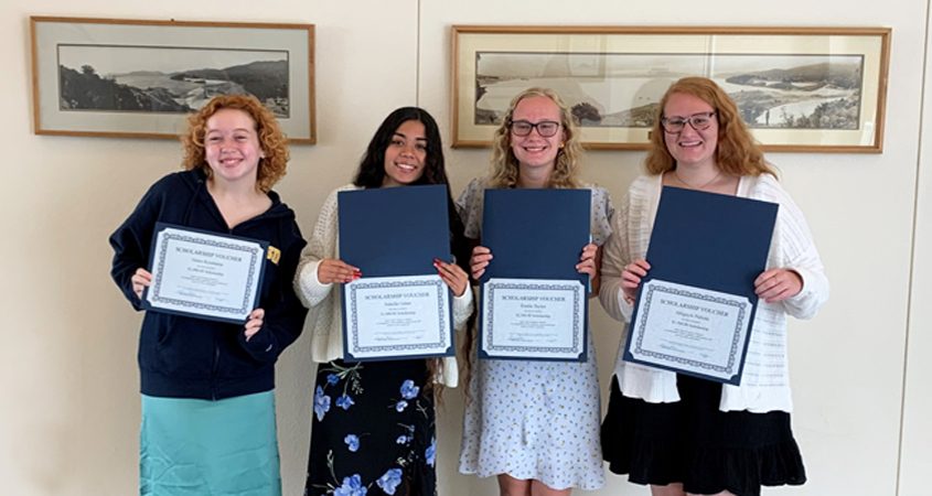(L to R) Left to right: Scholarship winners Grace Koumaras, Jennifer Galan, Emilie Taylor, and Abigayle Paliotti. (Not pictured: Samantha Bailey, Kenneth Morales Reyes, and Mateo Sulejmani). Photo: Vista Irrigation District