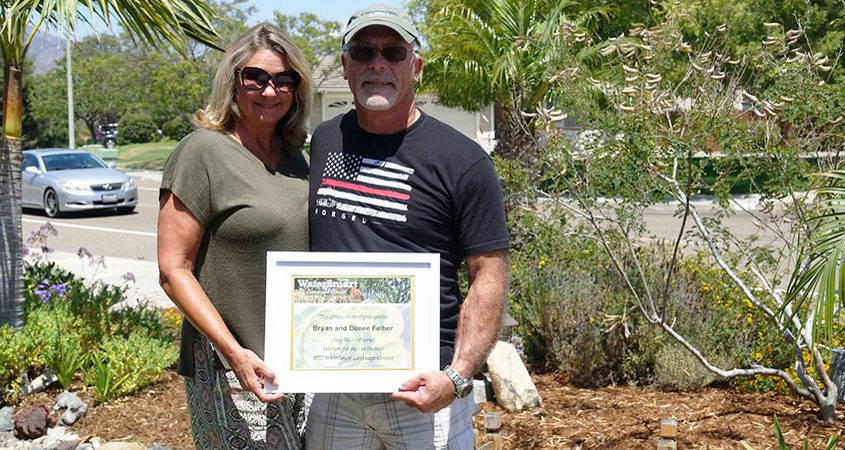 Bryan and Denee Felber's conversion from turf to low-water use landscaping earned the Chula Vista homeowners the 2022 Otay Water District WaterSmart Landscape Makeover Contest win. Photo: Otay Water District