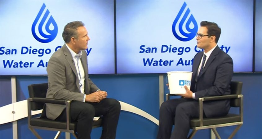 San Diego County Water Authority Water Resources Specialist Efren Lopez joined CBS 8’s Carlo Cechetto to discuss additional ways San Diegans can reduce their water use. Photo: CBS 8 water saving tips