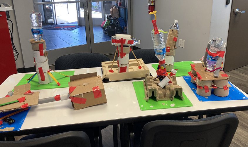 Projects in progress by Halecrest Elementary School students at the Hydro Station. Photo: Chula Vista Elementary School District