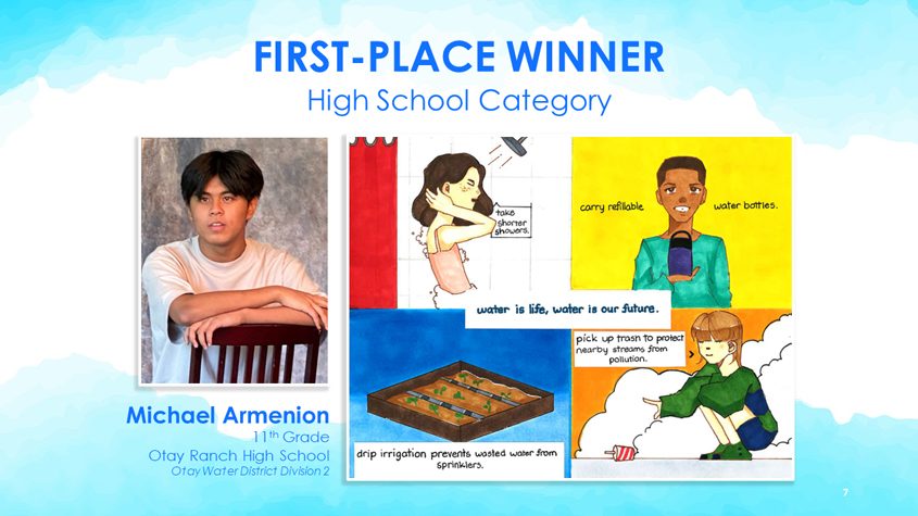 First place, high school: Michael Armenion, eleventh grade, Otay Ranch High School. Photo: Otay Water District Otay Poster Contest