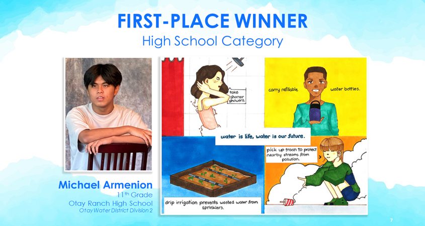 First place, high school: Michael Armenion, eleventh grade, Otay Ranch High School. Photo: Otay Water District Otay Poster Contest