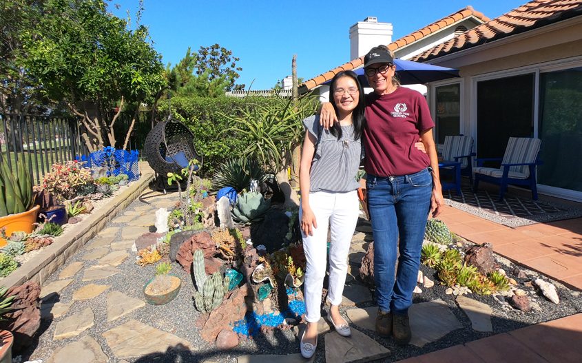 San Diego based landscape designer Laura Eubanks paid a visit to the Chens new landscape inspired by her videos. Photo: Vallecitos Water District landscape makeover