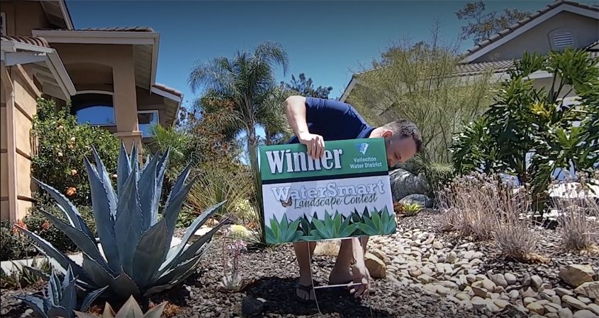 The Delaplanes received first place due to the addition of a working bioswale. Photo: Vallecitos Water District free landscape workshops