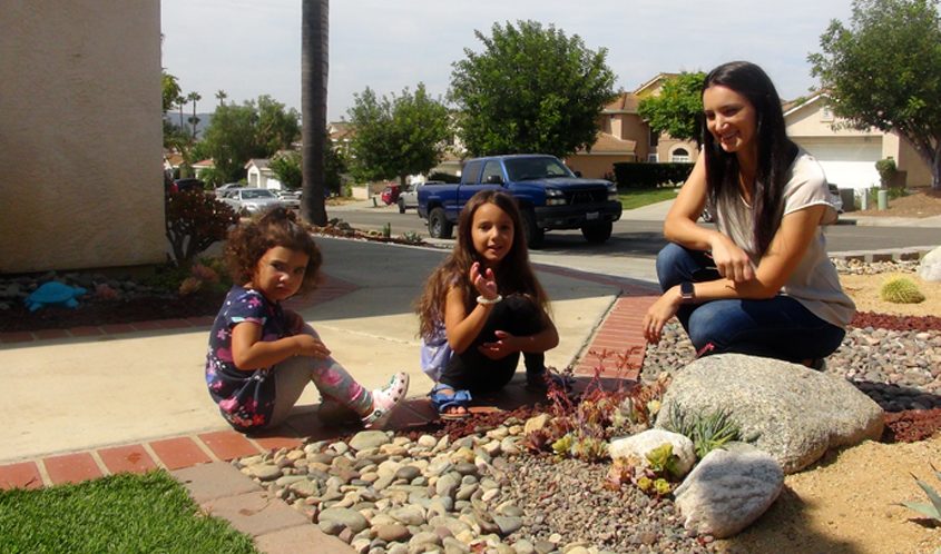 Tania and Tony Lopez tackled their landscape makeover on their own. Photo: Vallecitos Water District