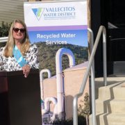 The Vallecitos Water District honored Dawn McDougle by naming the administration building at its Meadowlark Reclamation Facility in her honor. Photo: Vallecitos Water District Dawn McDougle honored