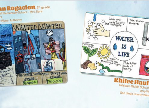 Two student artists representing the Otay Water District are among the 37 Southern California students whose artwork will appear in the 2023 “Water Is Life” Student Art Calendar. Photo: MWD student artwork
