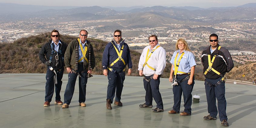Ed Pedrazzi (third from right) with his team during his time as VWD Water Operations Supervisor, including current and retired Vallectos Water District employees (L to R) Joey Shore, Rocky Eltzroth, Shawn Askine, Pedrazzi, Cheryl Minichilli, and Richard Arballo. Photo: Vallecitos Water District
