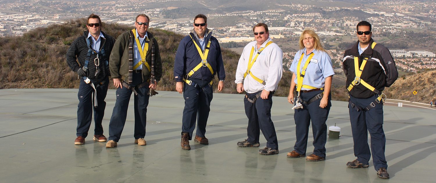 SLIDER Ed Pedrazzi (third from right) with his team during his time as VWD Water Operations Supervisor, including current and retired Vallectos Water District employees (L to R) Joey Shore, Rocky Eltzroth, Shawn Askine, Pedrazzi, Cheryl Minichilli, and Richard Arballo. Photo: Vallecitos Water District