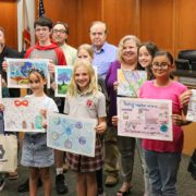 Winning students in the 2023 Helix Poster Contest were honored at the May Board of Directors meeting. Photo: Helix Water District student