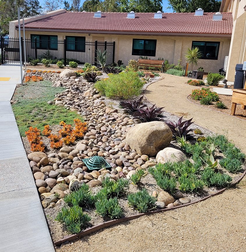 Customers can visit the California-friendly demonstration garden and hydroponic gardening tower at OMWD’s headquarters free any day of the year. Photo: Olivenhain Municipal Water District