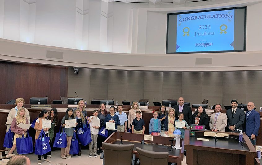 Student artists are recognized by the Escondido City Council for their winning poster entries. Photo: City of Escondido