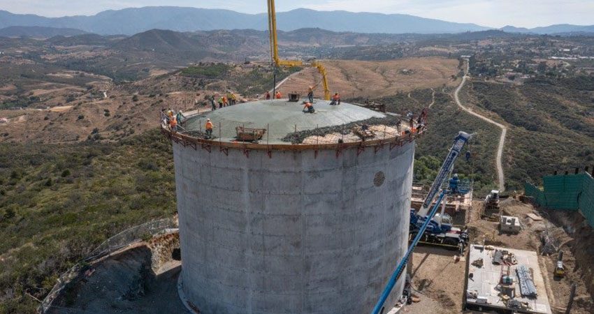 Hauck Mesa Storage Reservoir project-concrete tower-water infrastructure