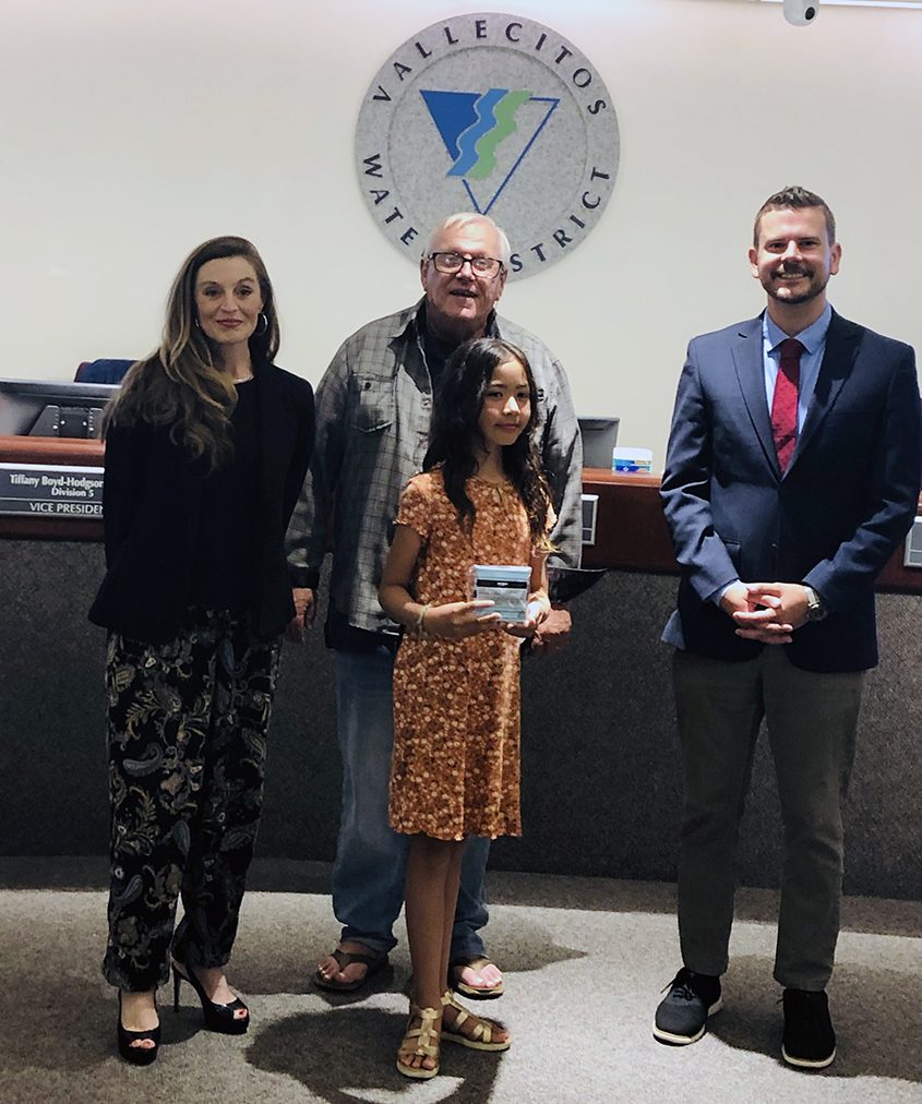 Double Peak K-8 fourth-grade student Natalie Clark of San Marcos win first place in the Vallecitos District’s 2023 Water Awareness Poster Contest. Photo: Vallecitos Water District student recognized