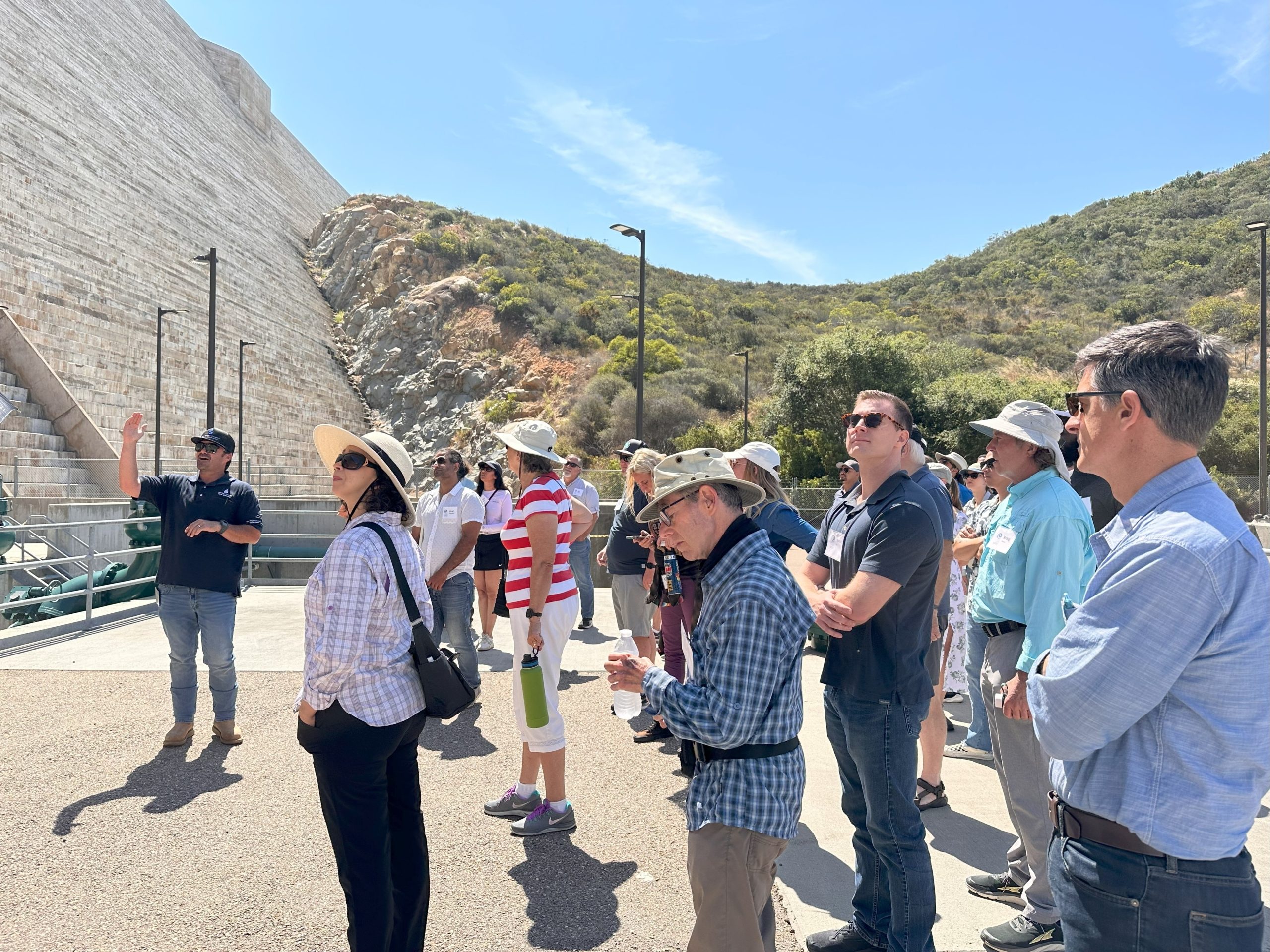 Water Academy participants at the base of Olivenhain Dam. Photo: San Diego County Water Authority.