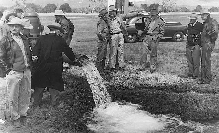 Members of the Vista Irrigation District board visit Lake Henshaw in 1951. Photo: Vista Irrigation District celebrates