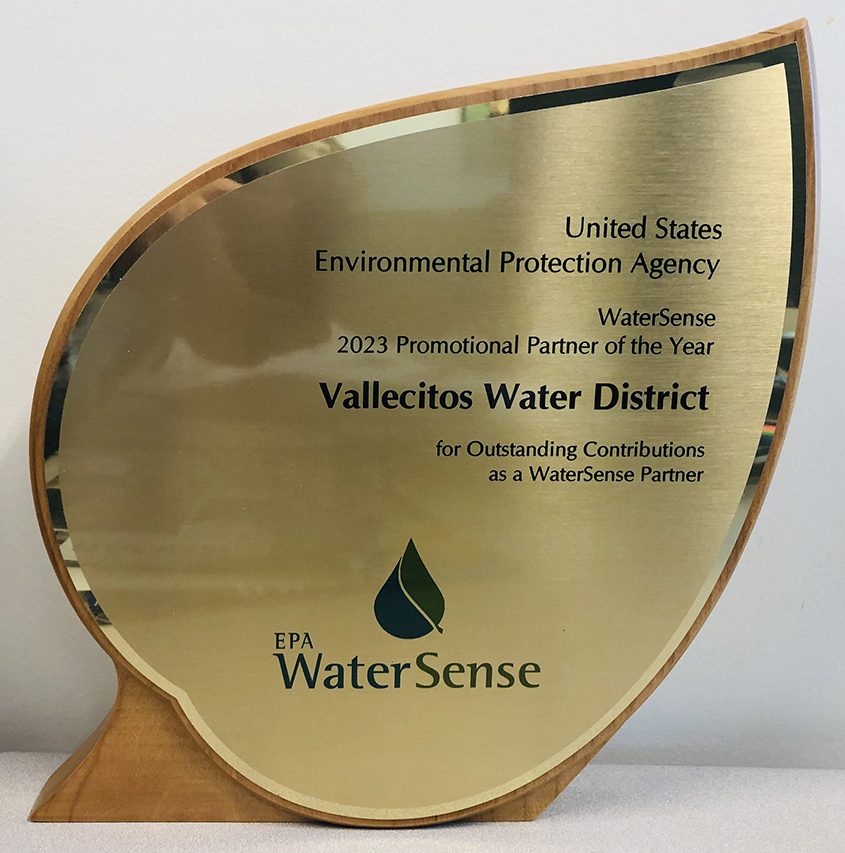 The Vallecitos Water District was one of nine Partner of the Year Award winners across the U.S. Awards were presented at the American Water Works Association Water Smart Innovations event in Las Vegas on October 5, 2023. Photo: Vallecitos Water District WaterSense Awards