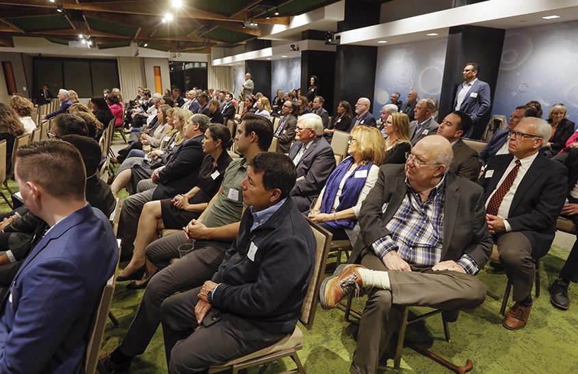 Invited guests listen to water industry leaders and elected officials recognize the 20th anniversary of the Quantification Settlement Agreement. Photo: San Diego County Water Authority water agreement