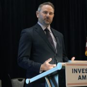 Water Authority General Manager Dan Denham speaks at the Dec. 13 signing ceremony in Las Vegas, supporting a set of agreements to sustain the Colorado River and save money for San Diego County water ratepayers. Photo: San Diego County Water Authority historic agreement