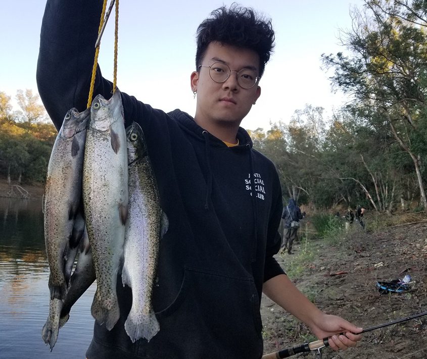 A happy angler shows off his catch at Lake Jennings. Photo: Lake Jennings/Facebook