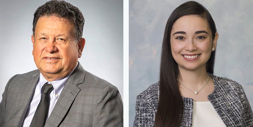 Jose Lopez (L) has been appointed president of the Otay Water District for 2024; Paulina Martinez-Perez (R) has been appointed board president of Sweetwater Authority for 2024. Photos: Otay Water District and Sweetwater Authority