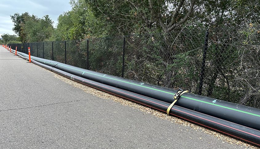 These new pipelines servicing the East County Advanced Water Program will soon be moved underground. Photo: East County AWP