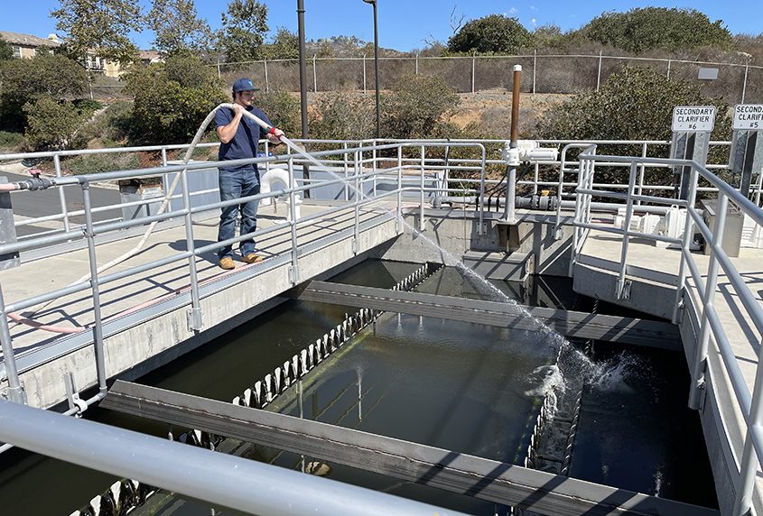 Vallecitos Water District intern Ben Crane works as part of the collections department. Photo: Vallecitos Water District internship program