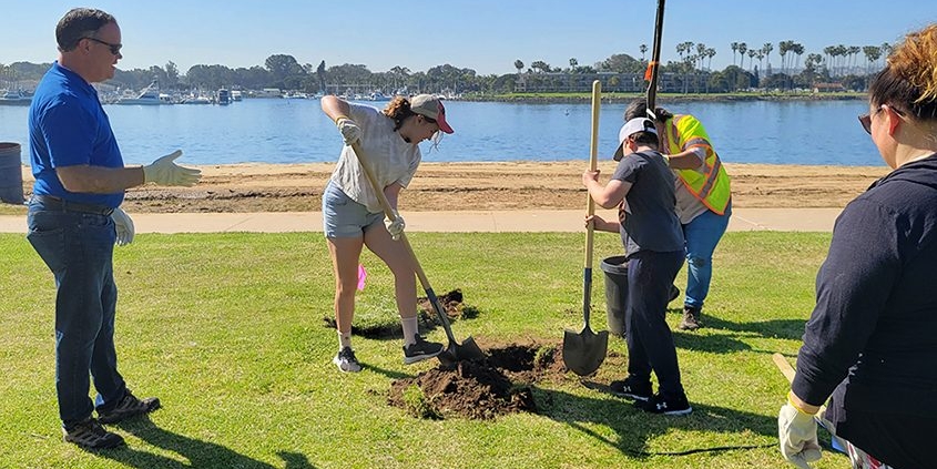 Volunteers participate in the City of San Diego's Arbor Day tree planting event in 2023. Photo: City of San Diego