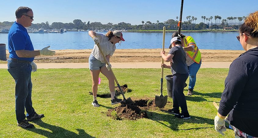 Volunteers participate in the City of San Diego's Arbor Day tree planting event in 2023. Photo: City of San Diego