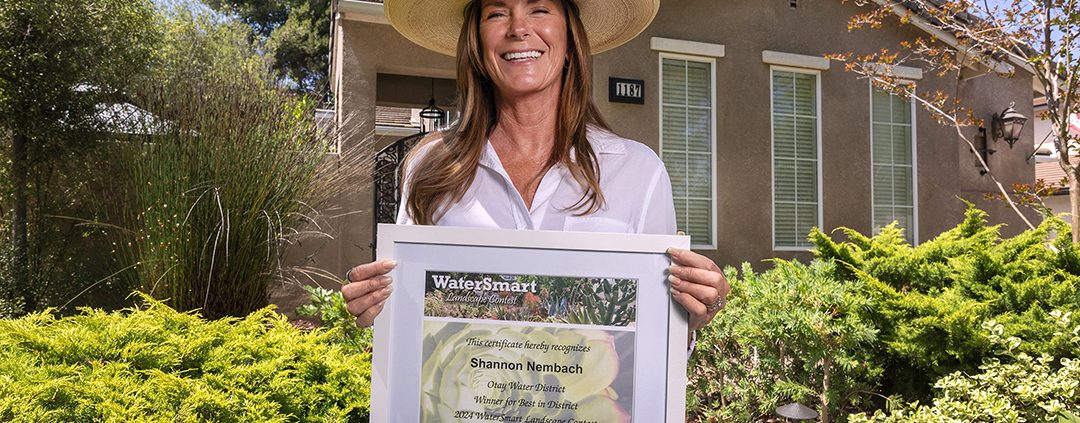 Chula Vista resident Shannon Nembach’s commitment to outdoor water use efficiency without sacrificing a beautiful lush landscape is the 2024 Otay Water District Landscape Makeover winner. Photo: Otay Water District landscape design