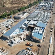 An overhead view of construction progress on the East County Advanced Water Purification program Education Center. Photo: East County AWP Padre Dam