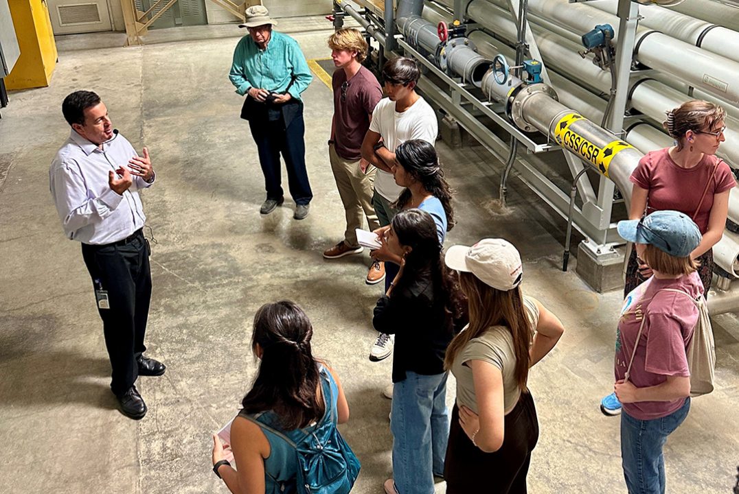 Sweetwater Authority hosted a group of students and faculty from Stanford University for a tour and discussion of issues related to climate change and water in California. Photo: Sweetwater Authority