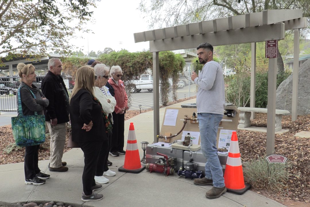 Vallecitos Water District customers learn how to check their meters at home. Photo: Vallecitos Water District facilities tour