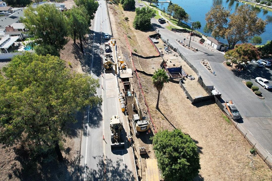 Work underway on Fanita Drive in Santee. Photo: East County Advanced Water Purification Program