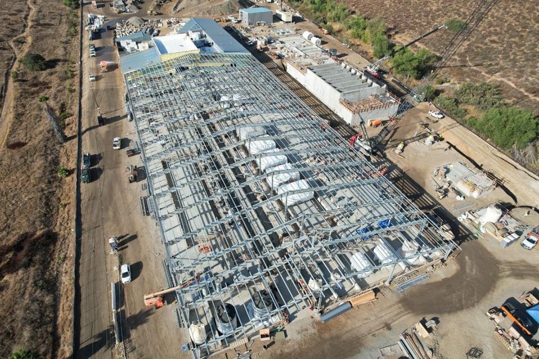 Raising the roof at the main treatment facility. Photo: East County Advanced Water Purification Program