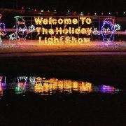 The Santee Lakes holiday light show "Lights at the Lake" moves to a new location at the campgrounds for 2024. Photo: San Diego Convention & Visitors Bureau holiday activities