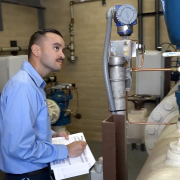 Water System Operation II Marselino Sanchez is in charge of maintaining water distribution systems and analyzing water quality. Photo: Vista Irrigation District/Video Capture