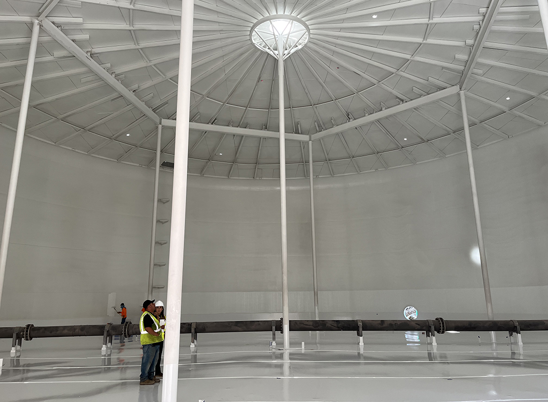 The newly refurbished Coronado Tank plays a key role in wildfire protection. Photo: Vallecitos Water District