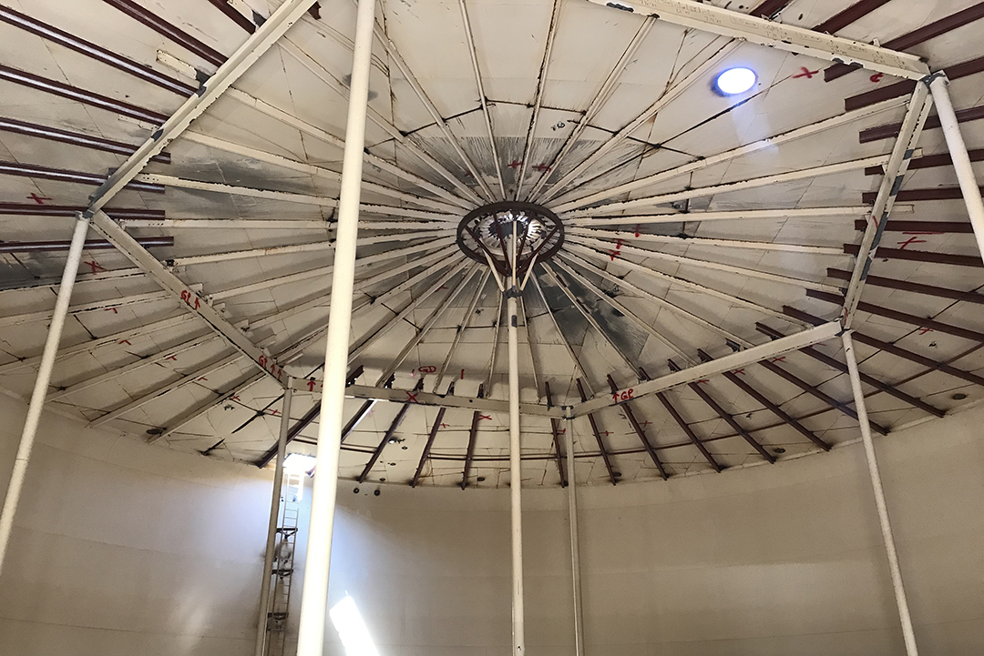 The 40 year old Coronado Tank was showing signs of corrosion due to age and weather. Photo: Vallecitos Water District wildfire