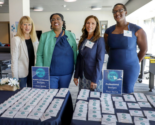 (L to R) Women in Water committee members Vicki Quiram, Senior Consultant, MKN (recently retired General Manager of Carlsbad Municipal Water District); Vanessa Murrell, Center for Water Studies, Cuyamaca College; Maria Rose and Karla Sanchez, San Diego County Water Authority. Photo: San Diego County Water Authority